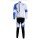 Pinarello Pro Team Radbekleidung Satz Fahrradtrikot Langarm und Lang Radhose Weiß Blau HAZP577