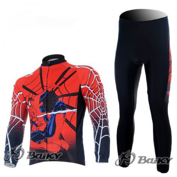 Spiderman Radbekleidung Satz Fahrradtrikot Langarm und Lang Radhose Rot YFZM356