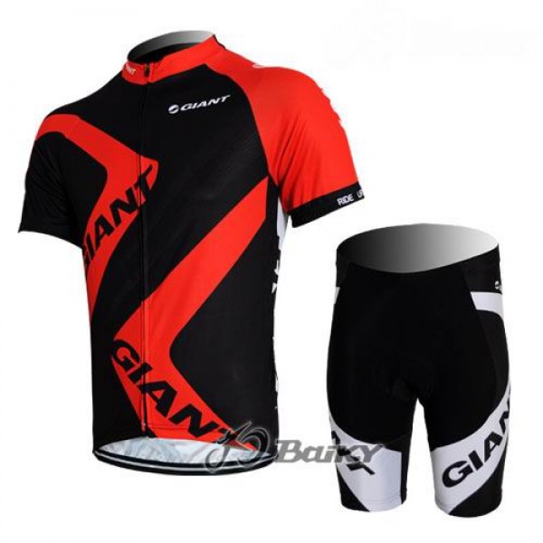 Giant Ride Life Radbekleidung Radtrikot Kurzarm und Fahrradhosen Kurz Schwarz Rot BGZB429