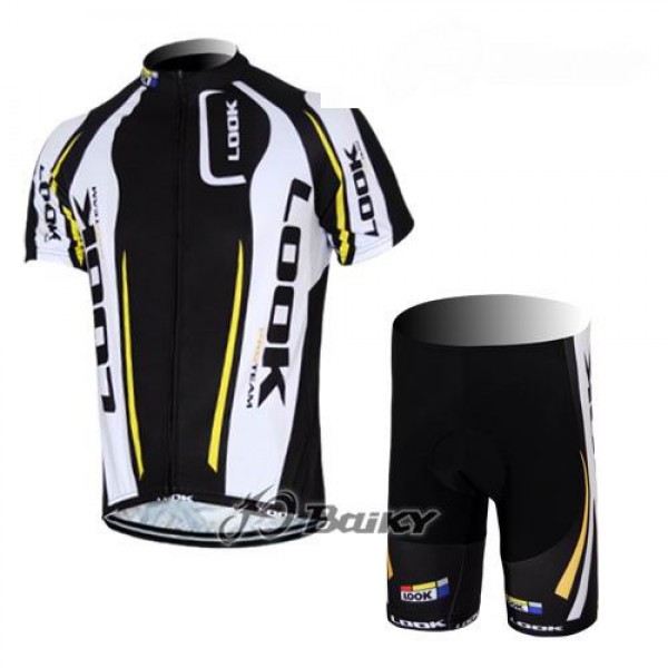 2012 Look CycleRadbekleidung Radtrikot Kurzarm und Fahrradhosen Kurz Weiß Schwarz NCPS525