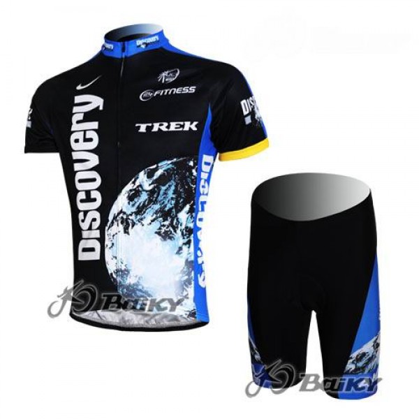 Discovery Channel Trek Pro Team Radtrikot Kurzarm Kurz Radhose Kits Schwarz Blau TGIM873