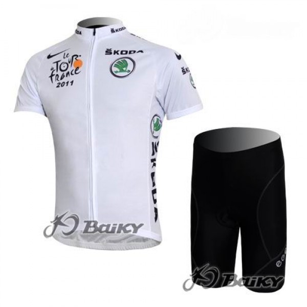 Tour de France 2011 Radbekleidung Radtrikot Kurzarm und Fahrradhosen Kurz Weißen Trikots YXYJ504