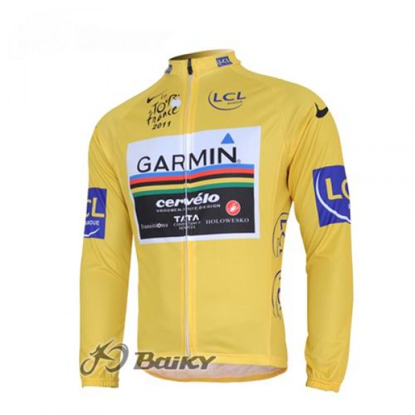 Garmin Cervelo Pro Team Fahrradtrikot Langarm Gelb TJKH599