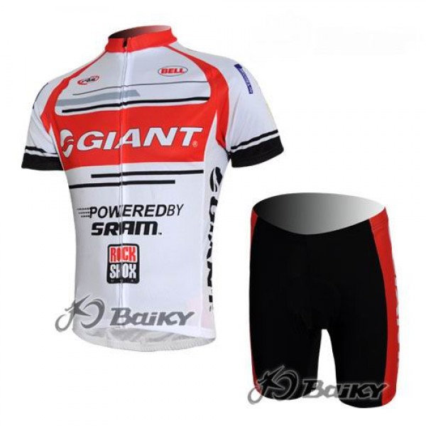 Giant Sram Pro Team Radtrikot Kurzarm Kurz Radhose Kits Rot Weiß AWMD807