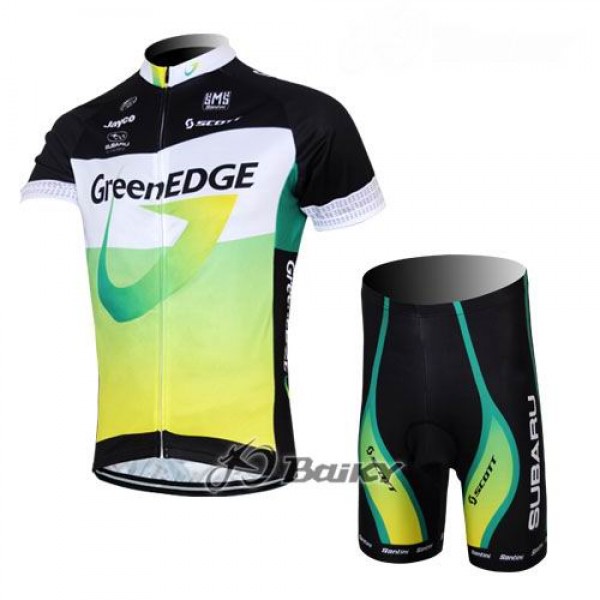 2012 Green Edge Radbekleidung Radtrikot Kurzarm und Fahrradhosen Kurz Grün VIWS880