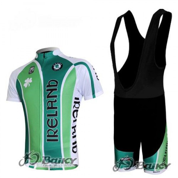 Irland Pro Team Radtrikot Kurzarm Kurz Trägerhose Kits Grün IVBN526