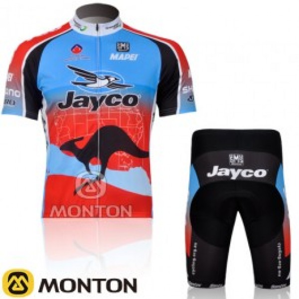 JAYCO Pro Team Radtrikot Kurzarm Kurz Radhose Kits Blau Rot CZUT917