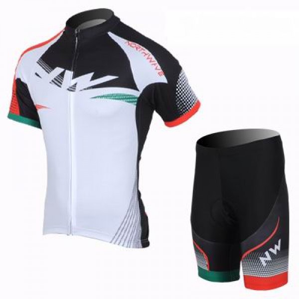 2013 Northwave Radtrikot Kurzarm und Kurz Radhose Kits Weiß Rot FVII709