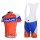 Rabobank Pro Team Fahrradbekleidung Satz Fahrradtrikot Kurzarm Trikot und Kurz Trägerhose Orange Blau ULIN616