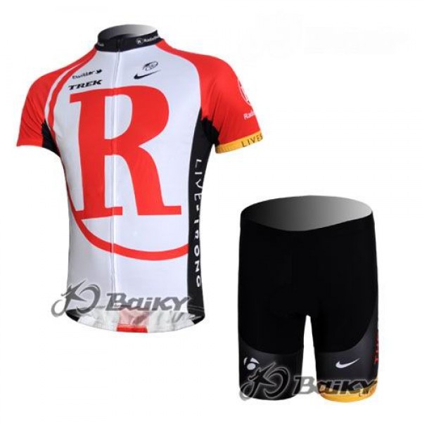 RadioShack Trek Pro Team Radbekleidung Radtrikot Kurzarm und Fahrradhosen Kurz Rot Weiß FWLH567