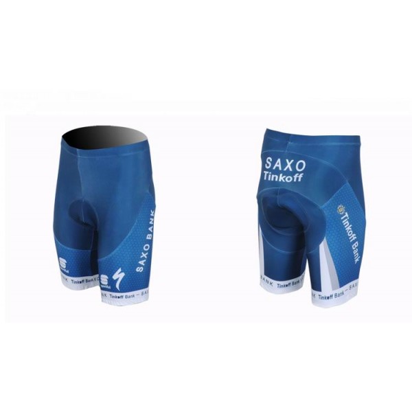 2013 Saxo Bank Tinkoff Pro Team Radtrikot Kurzarm und Kurz Radhose Kits Blau GLKA413