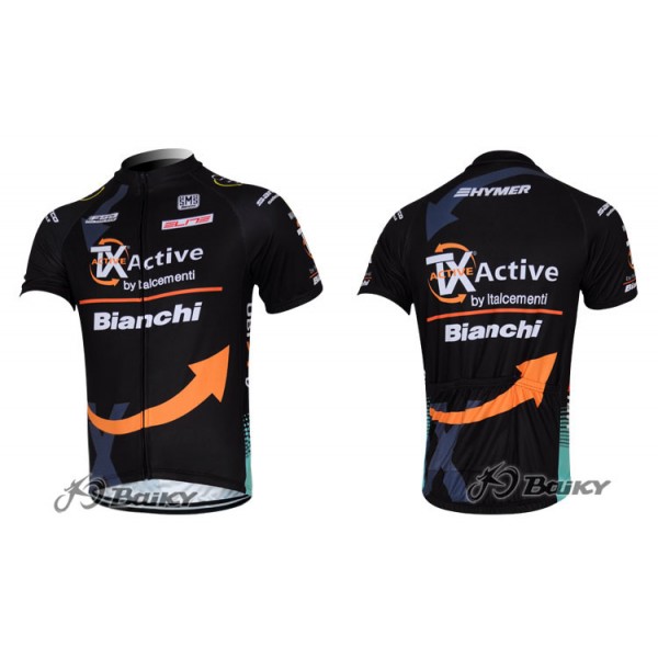 2012 TX active bianchi Pro Team Radtrikot Kurzarm Schwarz AVFV766