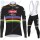 Profiteams Winter 2021 Alpecin Fenix World Champion Schwarz Radsport Fahrradbekleidung Trikot Langarm+Lang Trägerhose CRZZP