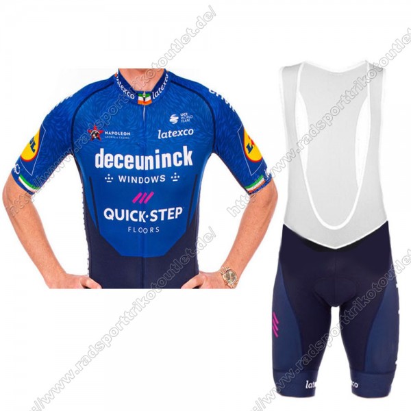 Profiteams Deceuninck quick step Irish 2021 Radbekleidung Satz Trikot Kurzarm+Trägerhosen Set Outlet OMSXC