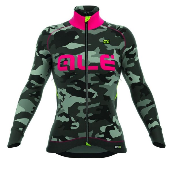 2016 ALE CAMO Damen Radtrikot Langarm-FRAGOLA APPK784