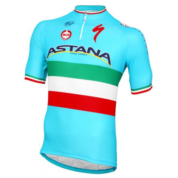 2016 ASTANA PRO TEAM Italian Champion Radtrikot Kurzarm ZZLF776