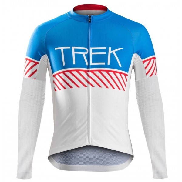 2016 Bontrager Trek Specter Cru Weiß-Blau Radtrikot Langarm MKTW219