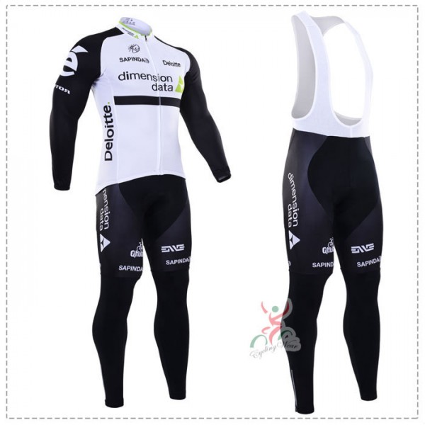 2016 Dimension Data Fahrradbekleidung Radtrikot Satz Langarm und Lange Trägerhose FBRE159