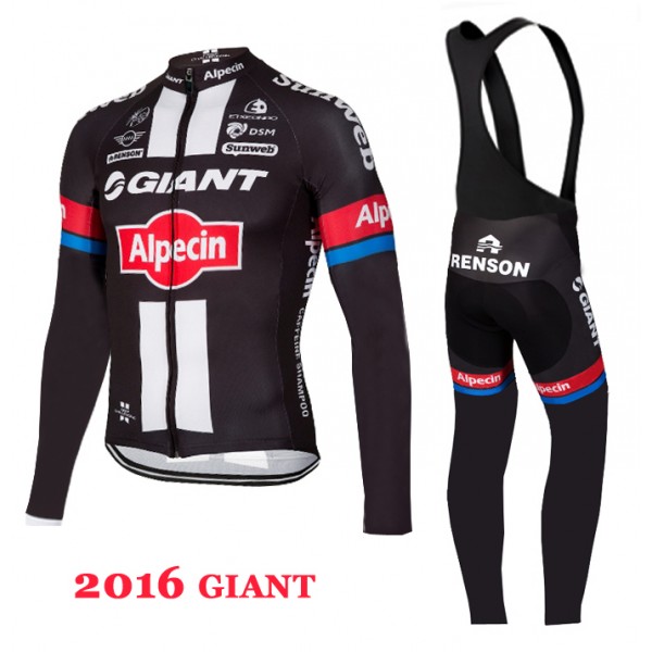 2016 Giant Fahrradbekleidung Radtrikot Satz Langarm und Lange Trägerhose 02 SFSD282