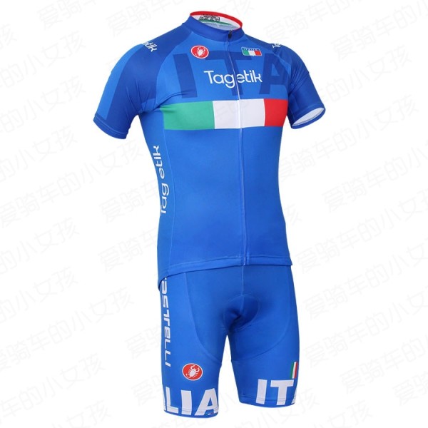 2016 Italien Skoda Fahrradbekleidung Satz Fahrradtrikot Kurzarm Trikot und Kurz Trägerhose KUKI710