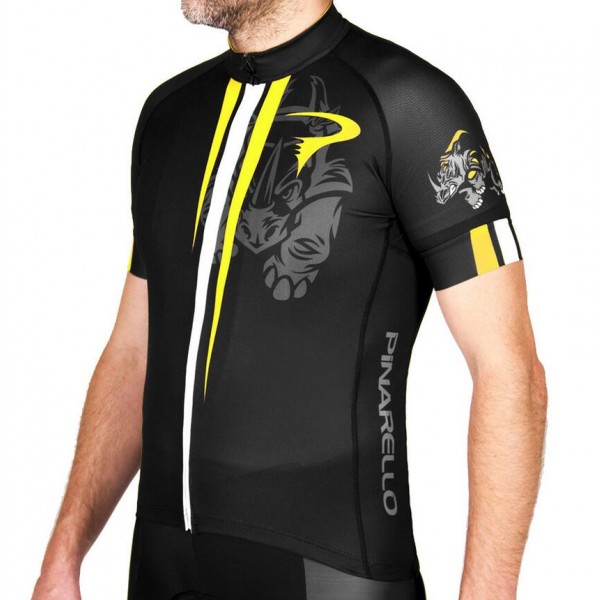 2016 Pinarello Rhino Radtrikot Kurzarm schwarz jaune YDCP883