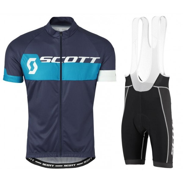 2016 SCOTT blau Fahrradbekleidung Satz Fahrradtrikot Kurzarm Trikot und Kurz Trägerhose HGXG310