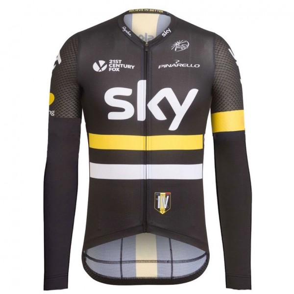 2016 Team Sky IV Schwarz-Gelb Radtrikot Langarm IFVX189