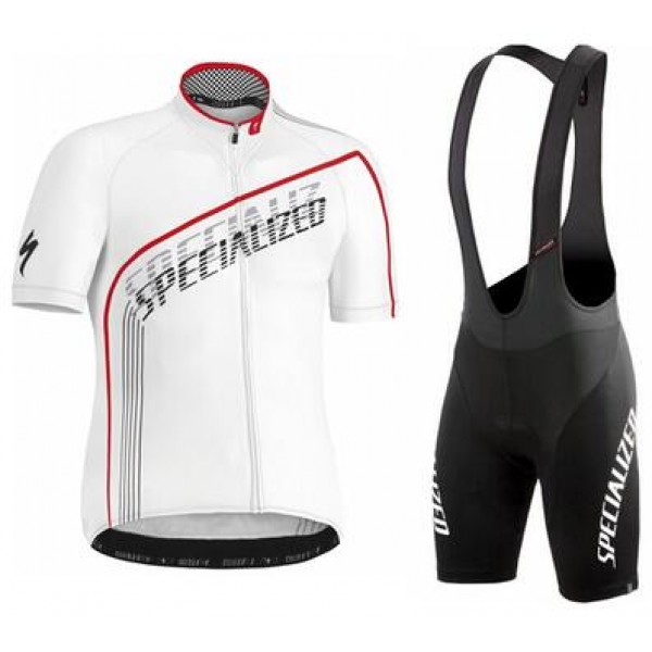 2016 Specialized SL Expert blanc Fahrradbekleidung Satz Fahrradtrikot Kurzarm Trikot und Kurz Trägerhose CTTH510