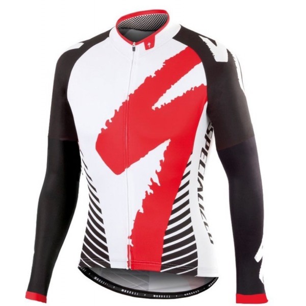 2016 Specialized Team LS Weiß-Rot Radtrikot Langarm OHWI119