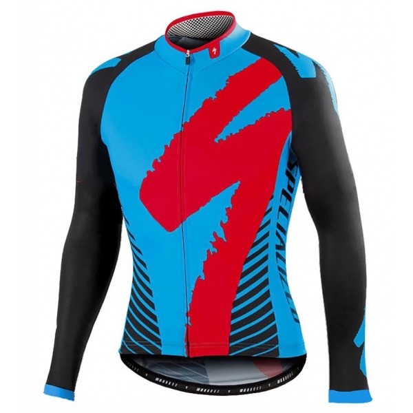 2016 Specialized Team LS Schwarz-Blau Radtrikot Langarm UJCL565