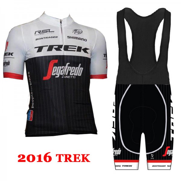 2016 Trek Segafredo Fahrradbekleidung Satz Fahrradtrikot Kurzarm Trikot und Kurz Trägerhose ENXA167