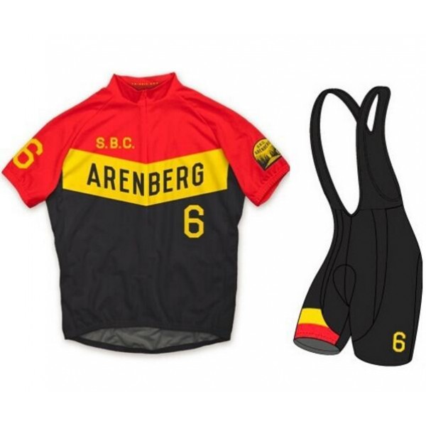 2016 Twin Six Arenberg Fahrradbekleidung Satz Fahrradtrikot Kurzarm Trikot und Kurz Trägerhose CBTB737