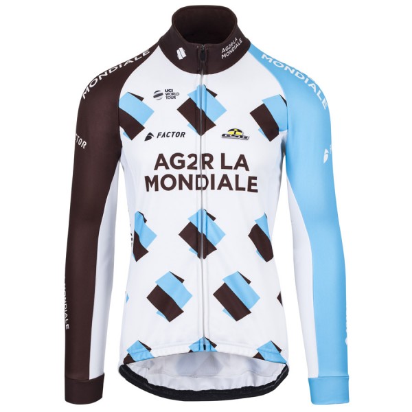 2017 AG2R La Mondiale Weiß Radtrikot Langarm 406CZRN