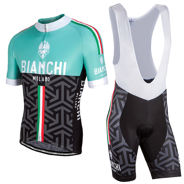 Bianchi Milano 2017 Fahrradbekleidung Satz Radtrikot Kurzarm+Kurz Trägerhose A2 329VHGO