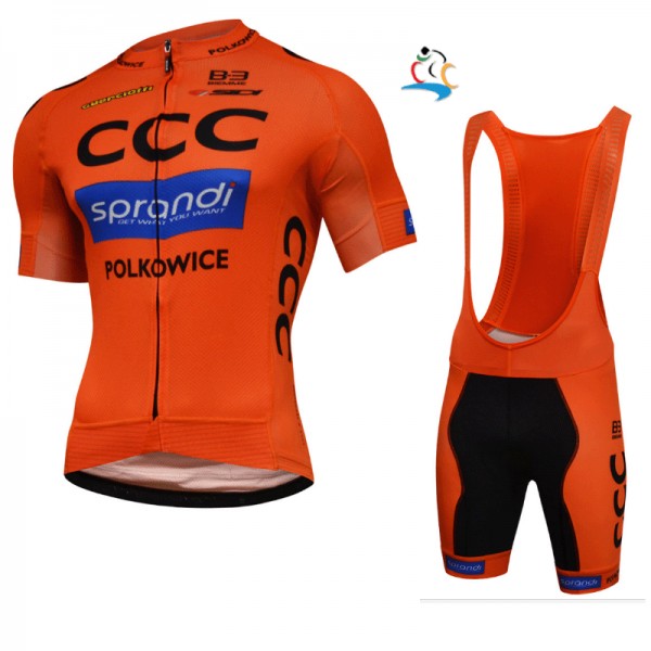 2017 CCC Sprandi Race Fahrradbekleidung Satz Radtrikot Kurzarm+Kurz Trägerhose 341ILBK