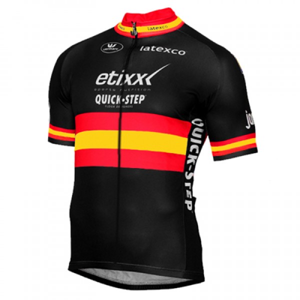 ETIXX-QUICK STEP 2017 Schwarz Rot Gelb Radtrikot Kurzarm 254DONU