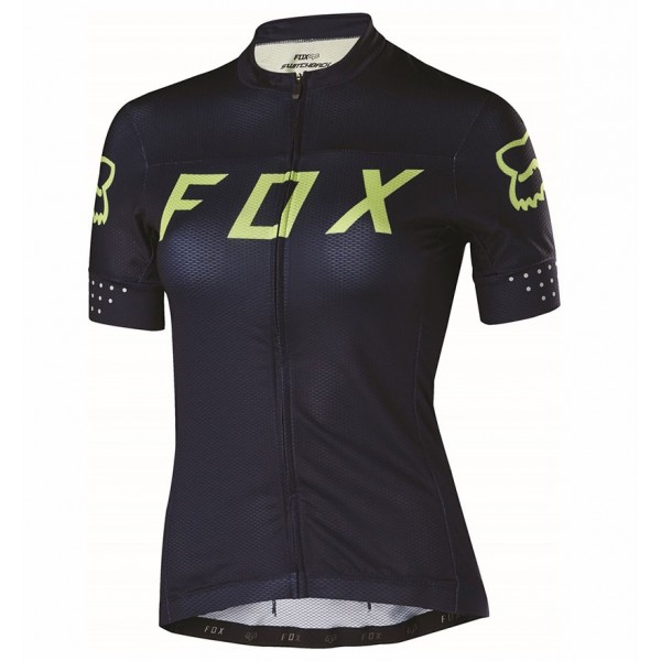 2017 Team FOX Damen Schwarz Gelb Radtrikot Kurzarm 604GIBP