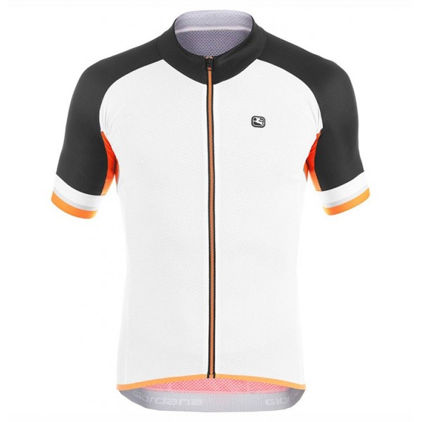 2017 Giordana Silber Line Weiß-Noir-orange Radtrikot Kurzarm 405XZFO