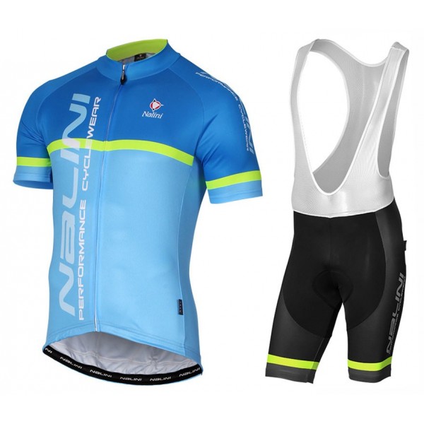 2017 Nalini PRO Brivio Blau Fahrradbekleidung Satz Radtrikot Kurzarm+Kurz Trägerhose 611IYEI