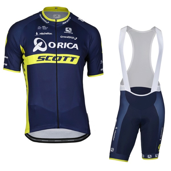 2017 Orica Scott Fahrradbekleidung Satz Radtrikot Kurzarm+Kurz Trägerhose 474AUFQ