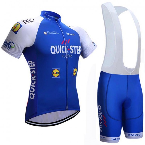 2017 Quick Step Floors Fahrradbekleidung Satz Radtrikot Kurzarm+Kurz Trägerhose 658WGIS