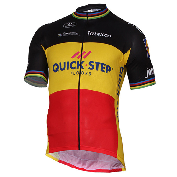 Quick Step Floors 2017 Schwarz Gelb Radtrikot Kurzarm 586VKWB