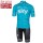 2017 Sky Pro Fahrradbekleidung Satz Radtrikot Kurzarm+Kurz Radhose Blau 482HQOZ