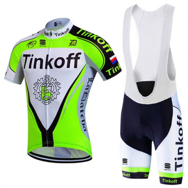 2017 Tinkoff Grün Fahrradbekleidung Satz Radtrikot Kurzarm+Kurz Trägerhose 993DSHE